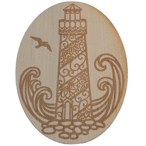 Wavy Lighthouse wood sticker