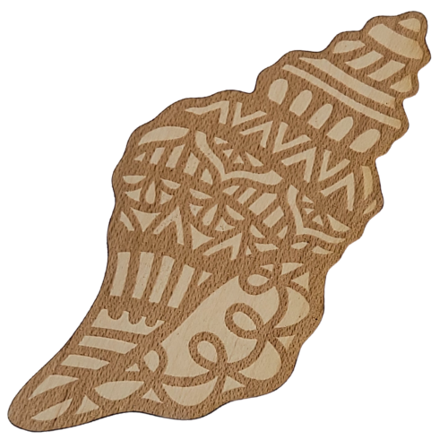conch shell wood sticker