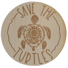 Save The Turtles wood sticker