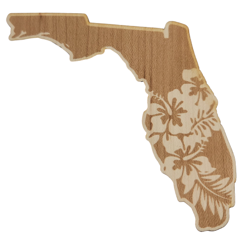 Florida Flowers wood sticker