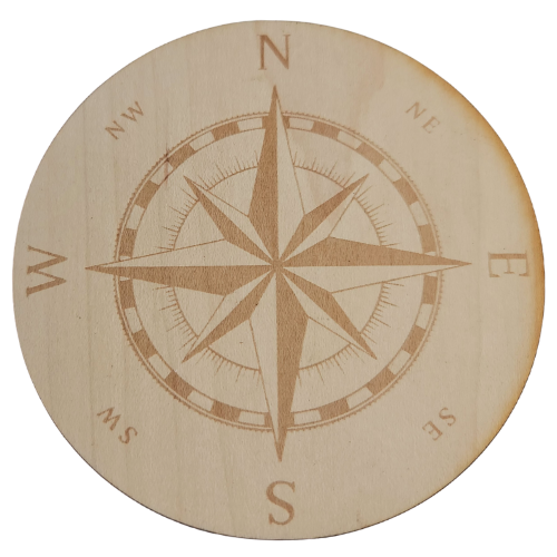 Compass Wood Sticker