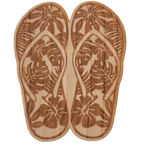 flip flops wood sticker