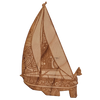 Sailboat wood sticker