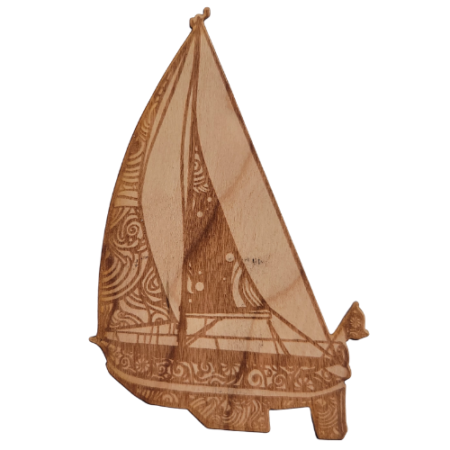 Sailboat wood sticker