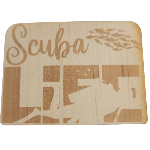 scuba life wood sticker