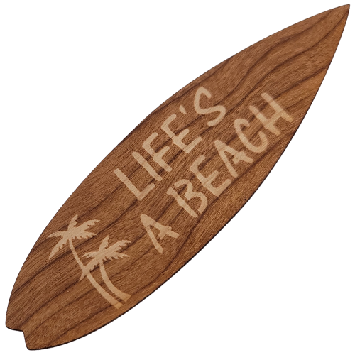 Life's A Beach Surfboard Wood Sticker