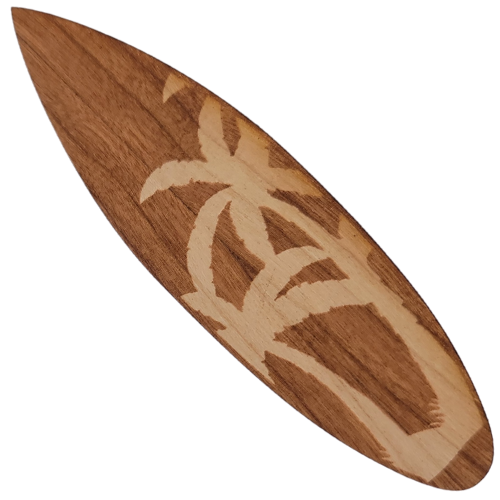 palm tree surfboard wood sticker