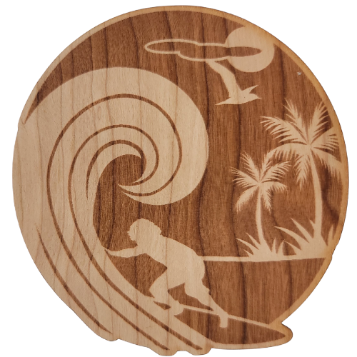 Surf Circle wood sticker