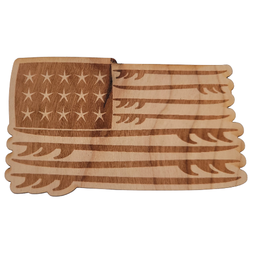 Surf America wood sticker