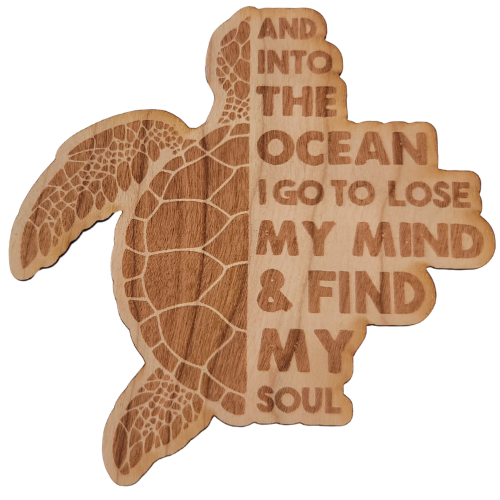 Find My Ocean Soul turtle wood sticker
